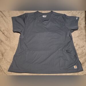 GUC Womens Force Liberty Twill V-Neck Scrub Top Size 2XL C12106 Gray